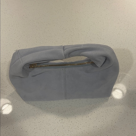 Aqua Dusty Blue Suede Bag Brand New - Picture 3 of 4